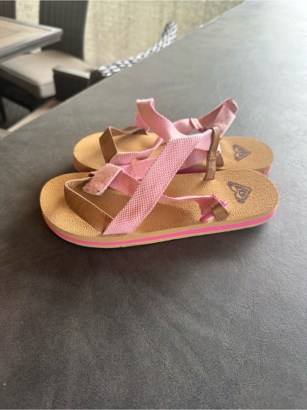 Roxy Kids Pink Strap Sandals